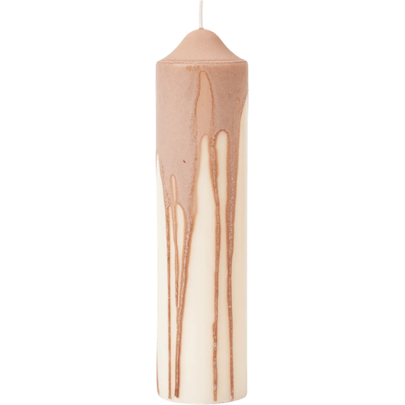 Dryp Pillar Candle 20 cm, Beige
