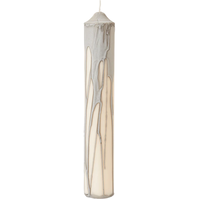 Dryp Pillar Candle 30 cm, Warm Grey