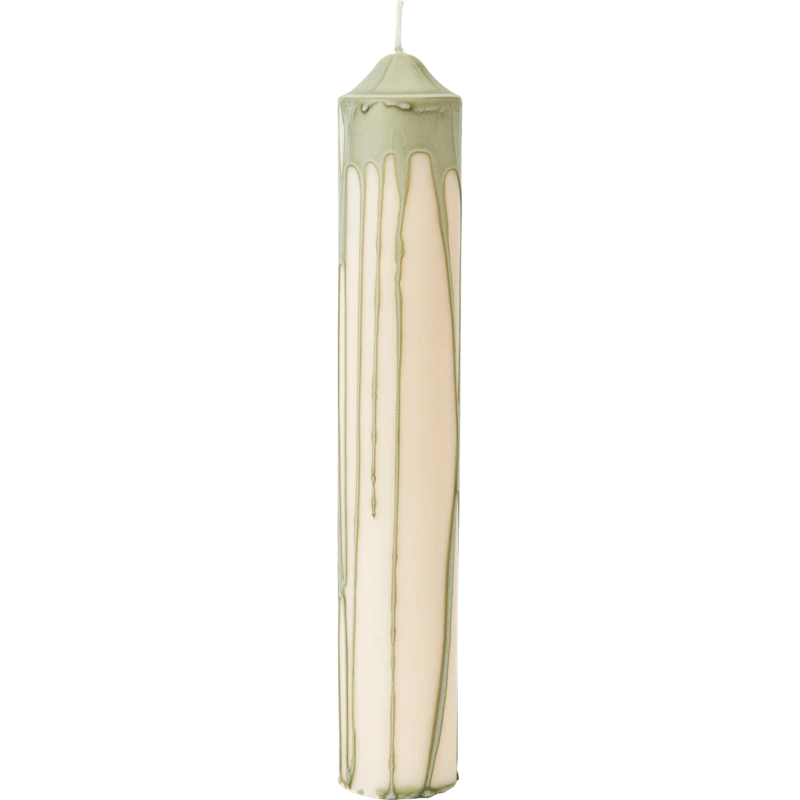 Dryp Pillar Candle 30 cm, Tea Green