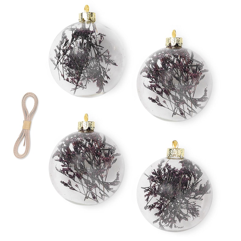 Flora Baubles Ø8 cm Medium 4-pack, Purple