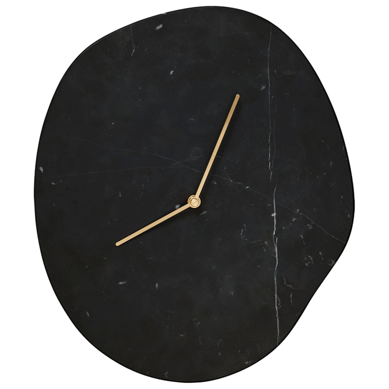 Melt Wall Clock, Black Marble