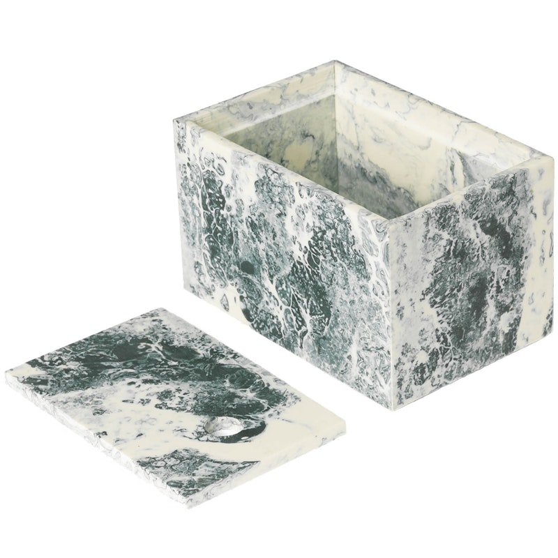 Mist Box With Lid 10x15 cm, Off-white / Emerald