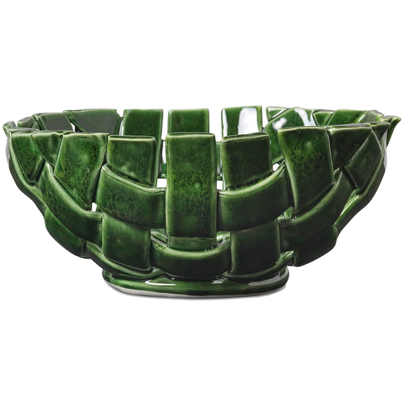 Plait Bowl Ø24, Emerald Green