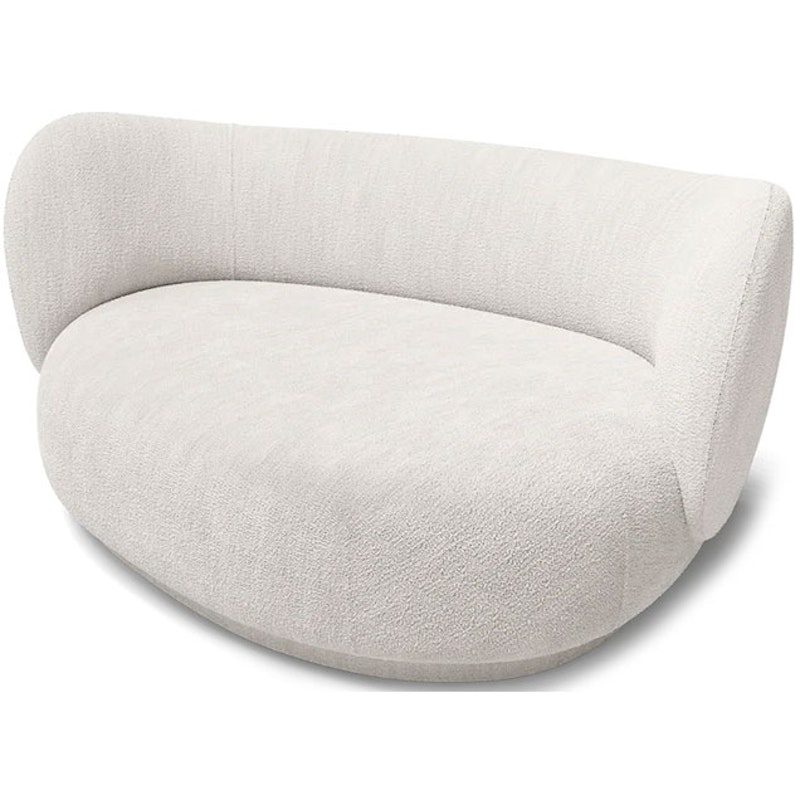 Rico Curve Chaise Longue Right Bouclé Off-white