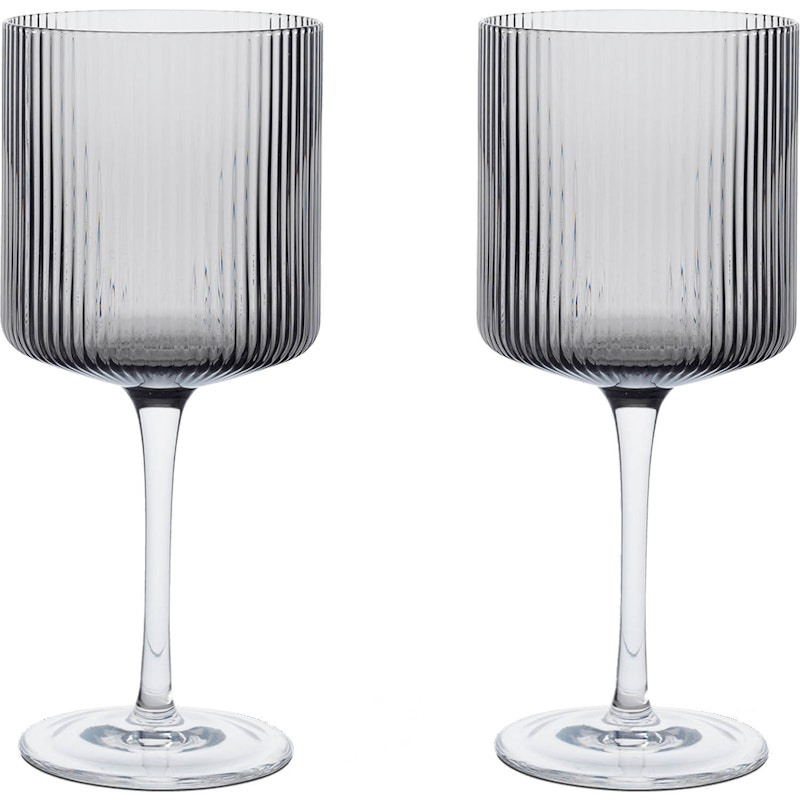 Ripple Red Wine Glass 2-pack, Smoked Grey