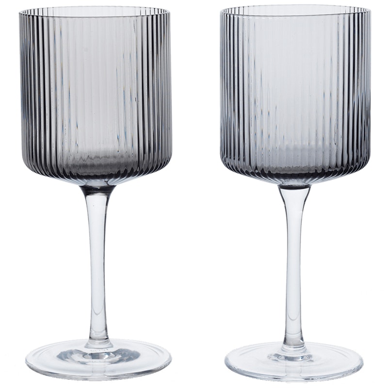 Ripple White Wine Glass 2-pack, Smoked Grey