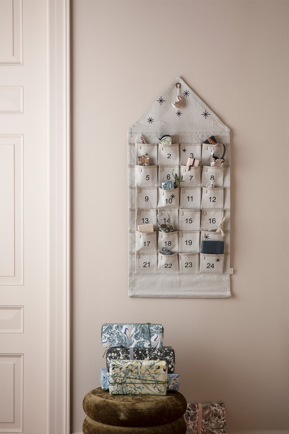 クリスマス ferm LIVING Star Christmas Calendar Star Advent Calendar | Christmas decoration in 100% cotton | Ferm
