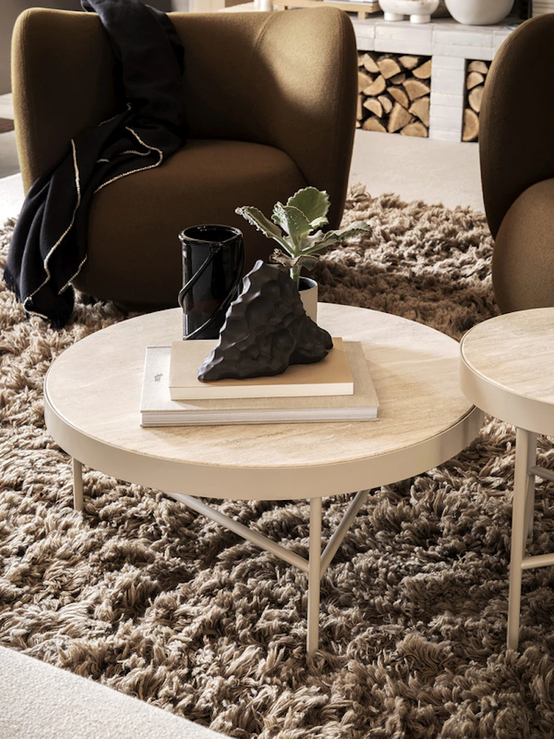 Travertine Coffee Table Cashmere Ø70,5 cm | RoyalDesign