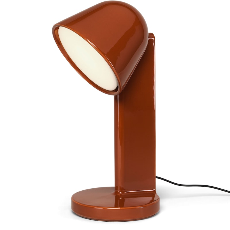 Céramique Down Table Lamp, Rust Red