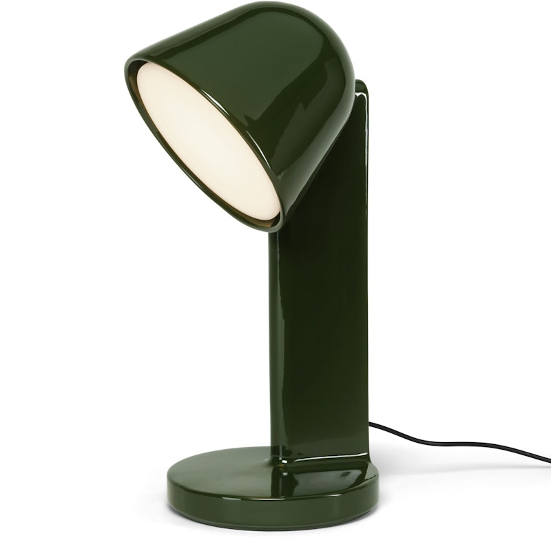 Céramique Down Table Lamp, Moss Green