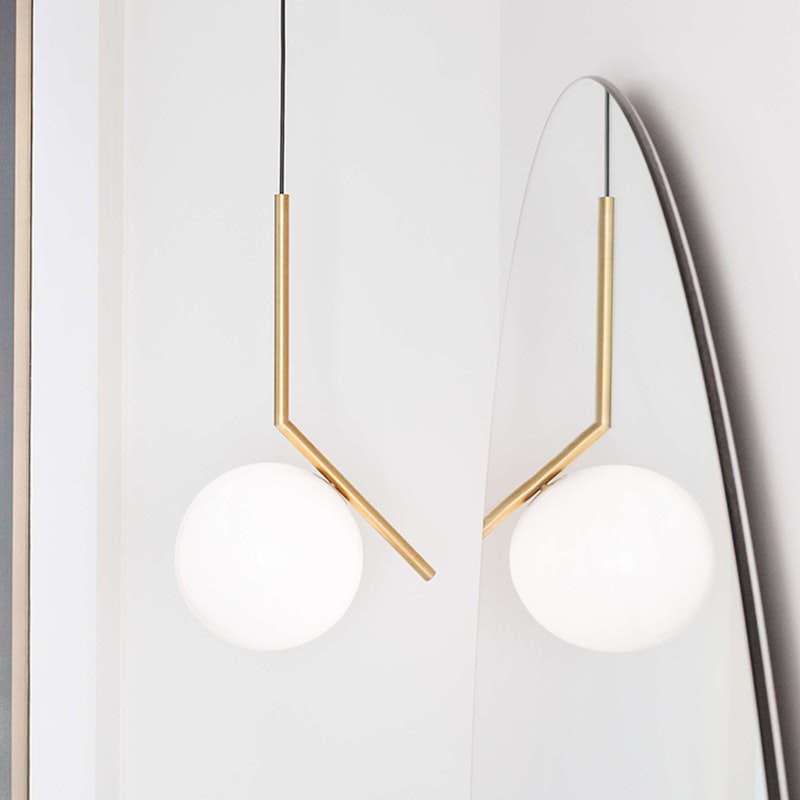 IC Lights S2 Pendant, Brushed Brass from Flos | RoyalDesign