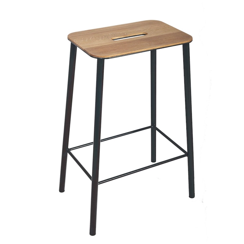 Adam Bar Stool 65 cm, Oak/Matt Black