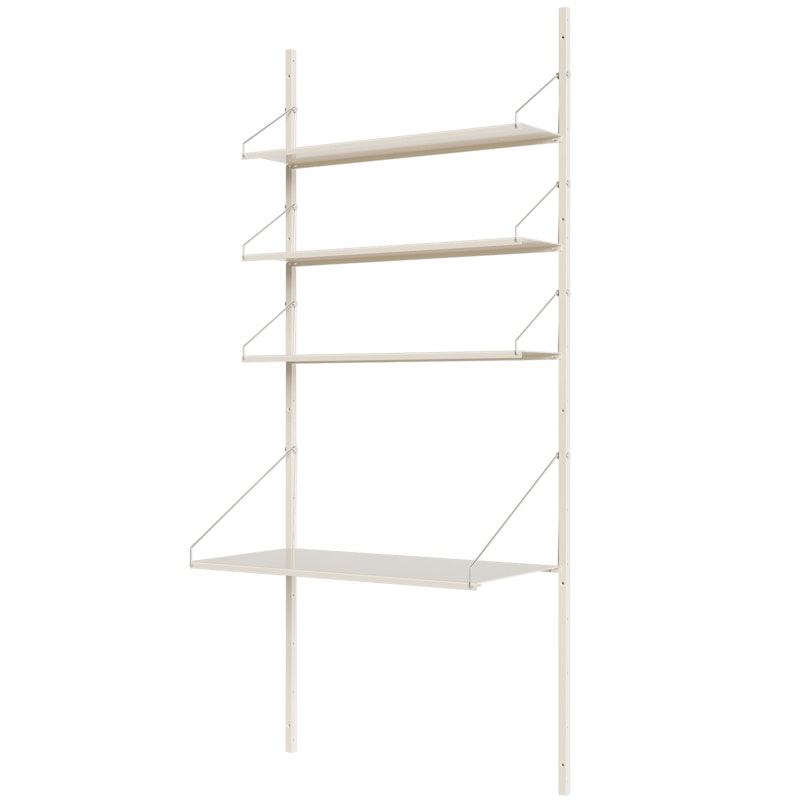 Library Shelf With Desk 80x185 cm, Warm White