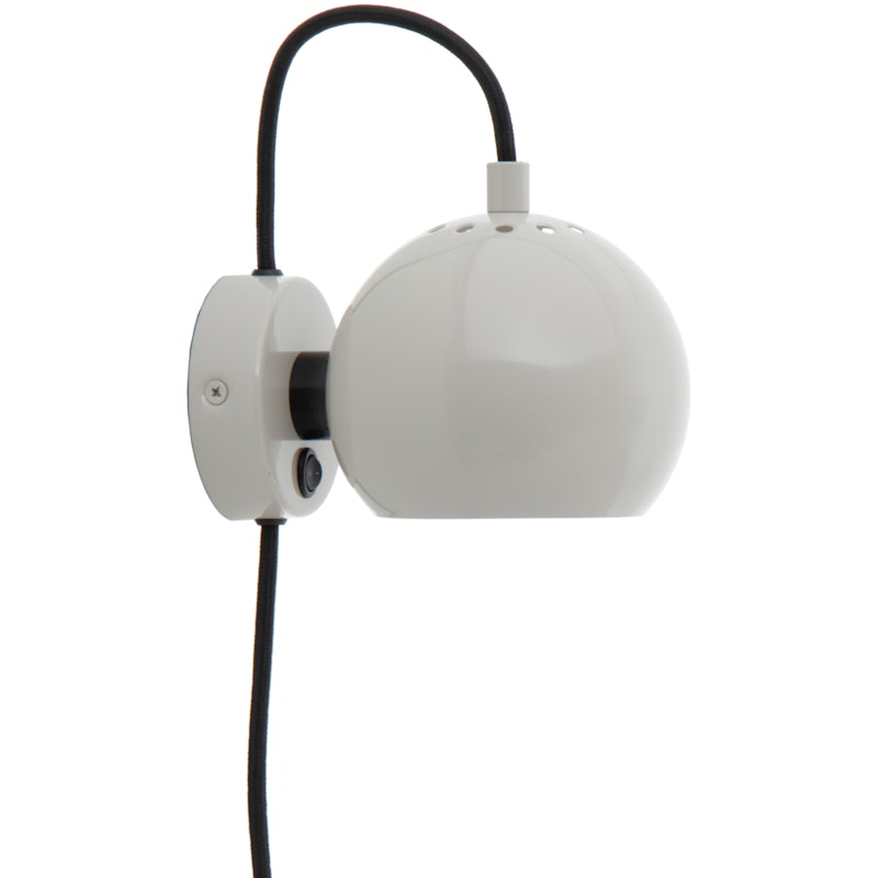 Ball Magnet Wall Lamp, Glossy Pale Grey