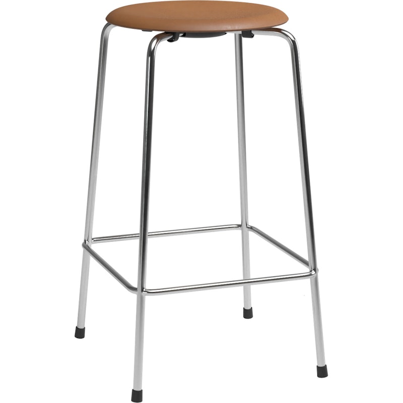 High Dot™ Bar Stool With 4 Legs 65 cm, Chrome / Brown