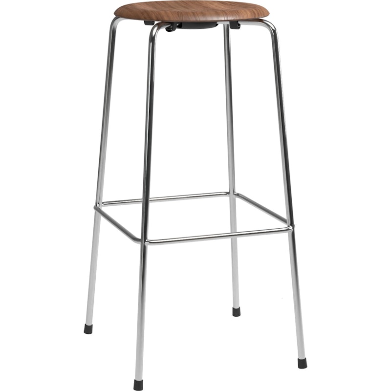 High Dot™ Bar Stool With 4 Legs 76 cm, Chrome / Walnut Veneer