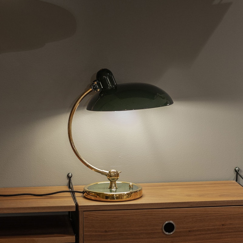 Kaiser Idell 6631-T Luxus Table Lamp, Brass / Bespoke Green 