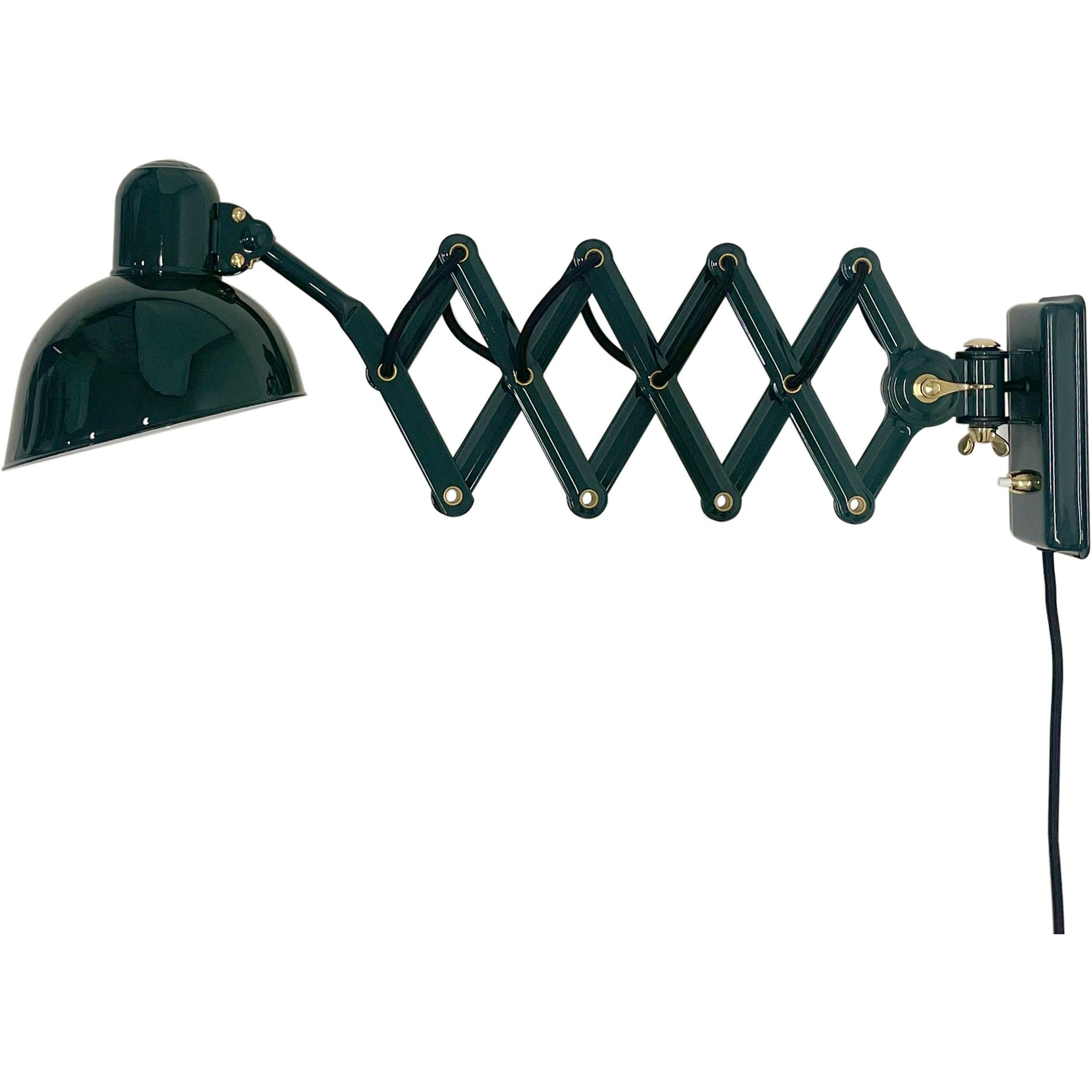 Kaiser Idell 6718 W Wall Lamp Brass Bespoke Green