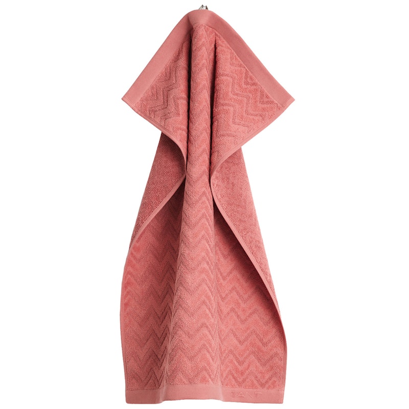 Jacquard Herringbone Towel 50x70 cm, Faded Brick