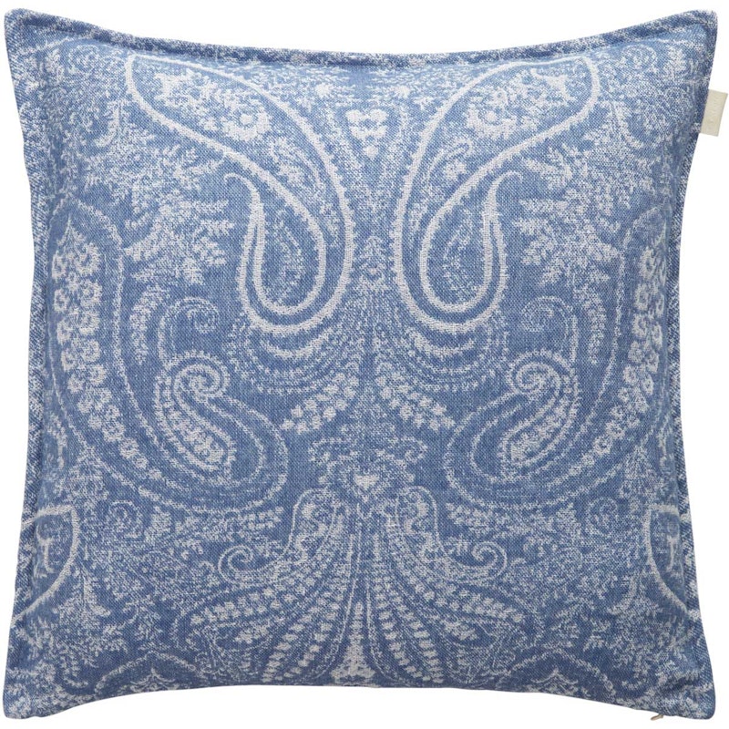 Jacquard Paisley Cushion Cover 50x50 cm, Mid Blue