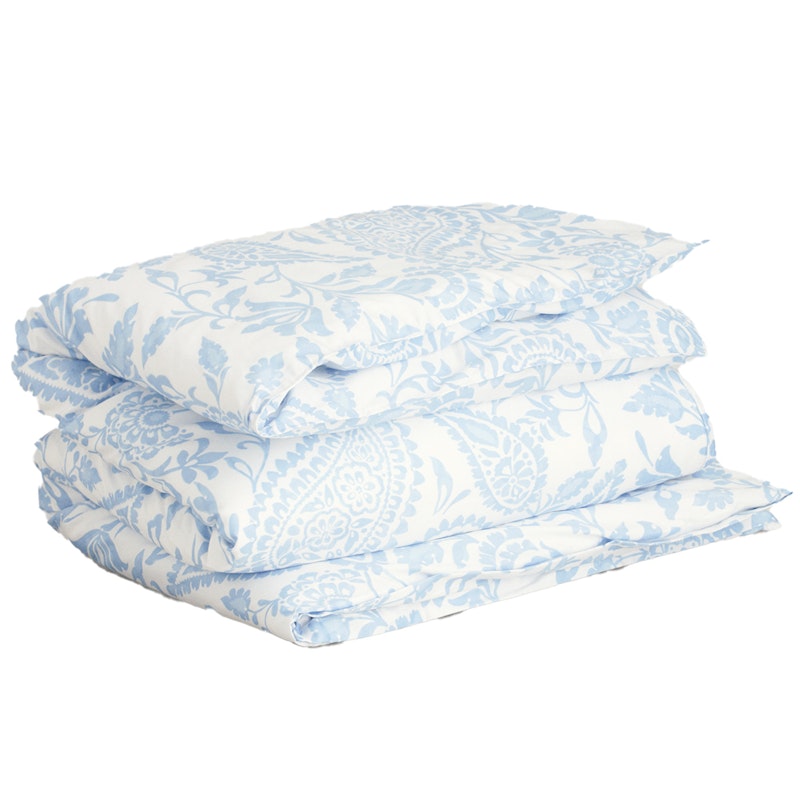 Paisley Duvet Cover White 150x210 cm, Fresh Blue