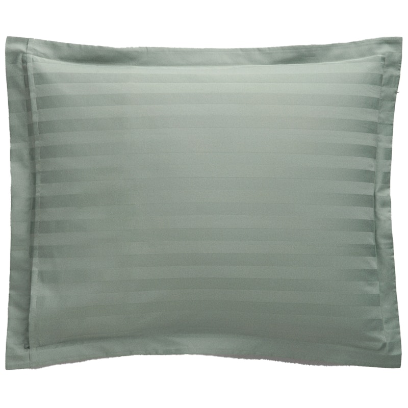 Sateen Stripe Pillowcase 50x60 cm, Clay Green