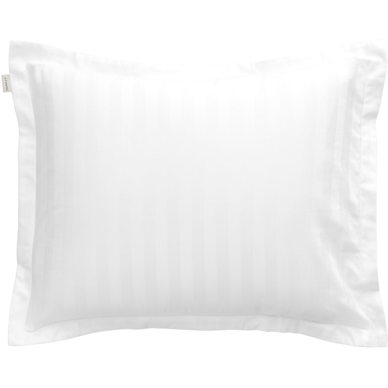Sateen Stripe Pillowcase 50x60 cm, White