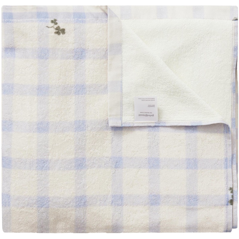 Gingham Sorrel Blue Bath Sheet, 100x150 cm