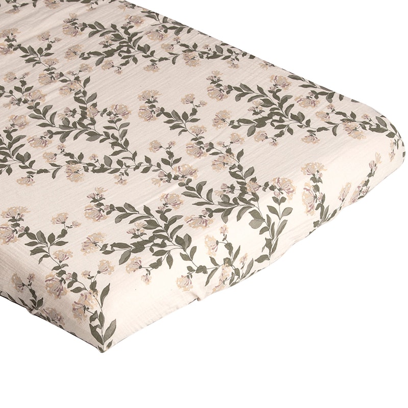 Honeysuckle Muslin Fitted Sheet, 90x200 cm