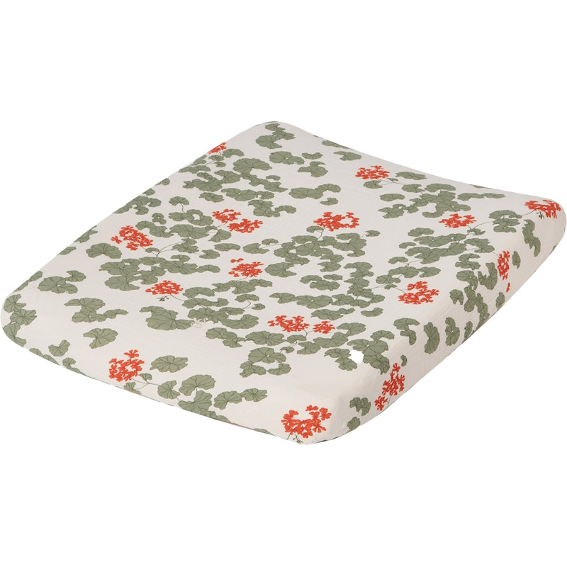 Pelargonium Muslin Changing Mat Cover, 50x70 cm