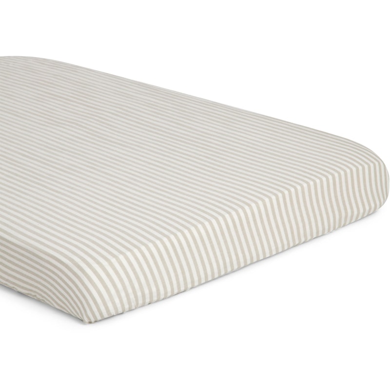 Stripe Anjou Fitted Sheet Muslin, 140x200 cm