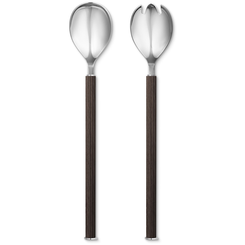 Bernadotte Salad Servers, Smoked Oak / Stainless Steel