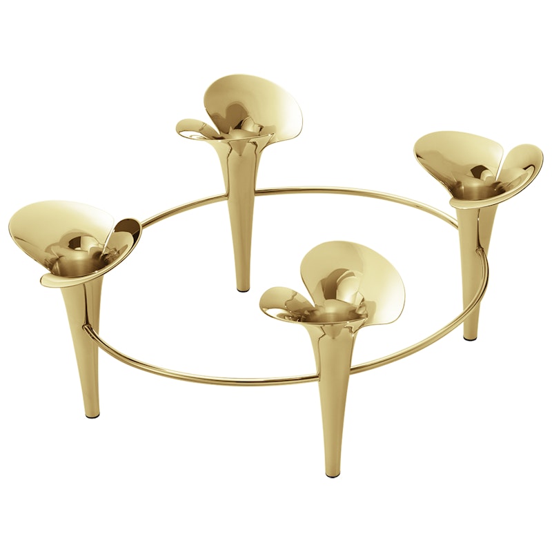 Bloom Candle Holder, Gold Plated