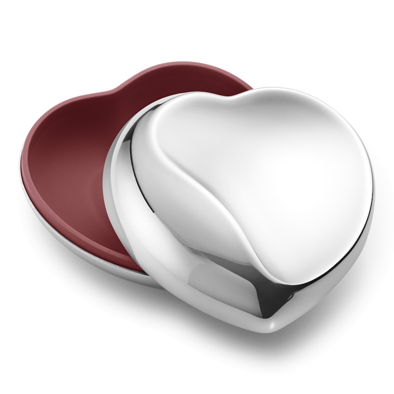 Heart Bonbonniere Jewellery Box 7 cm, Burgundy
