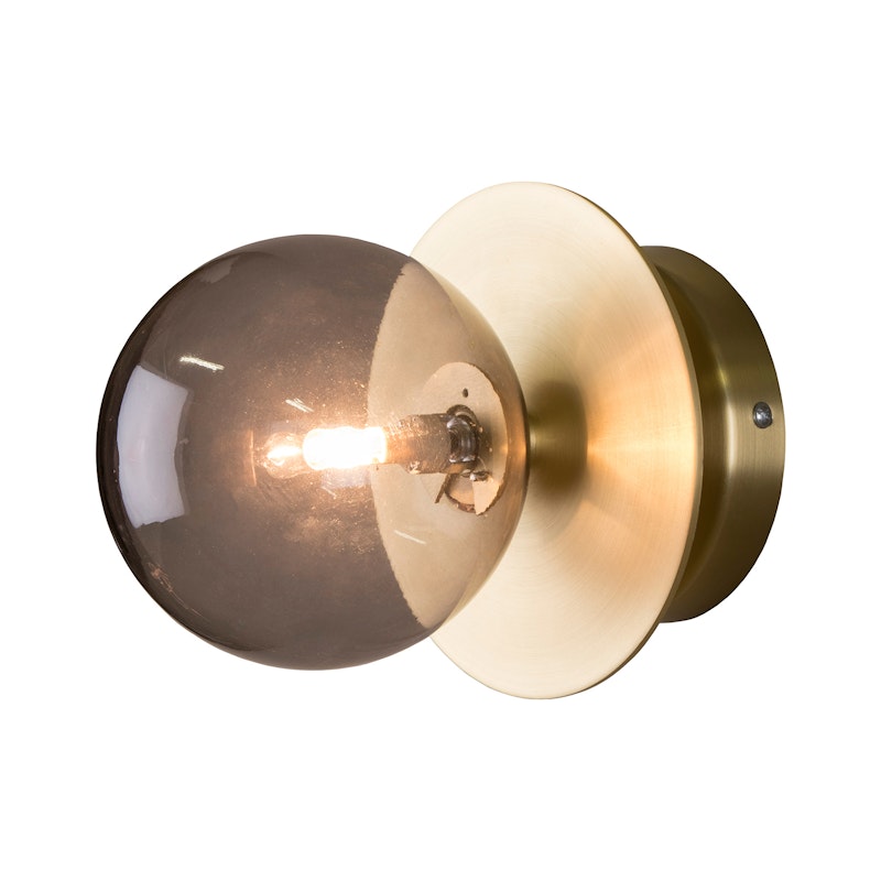 Art Deco Wall/Ceiling Lamp, Smoky / Brass