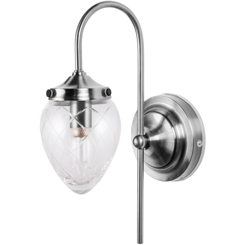 Juni Wall Lamp IP44, Steel / Clear