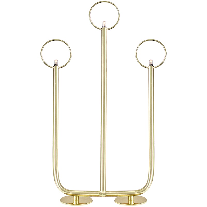 Natale 3 Advent Candle Holder, Brass