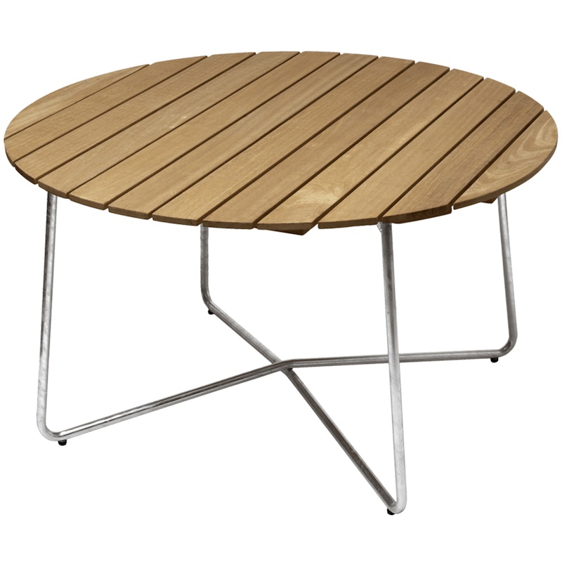 9A Table Ø120 cm, Oiled Oak / Hot Galvanized Steel