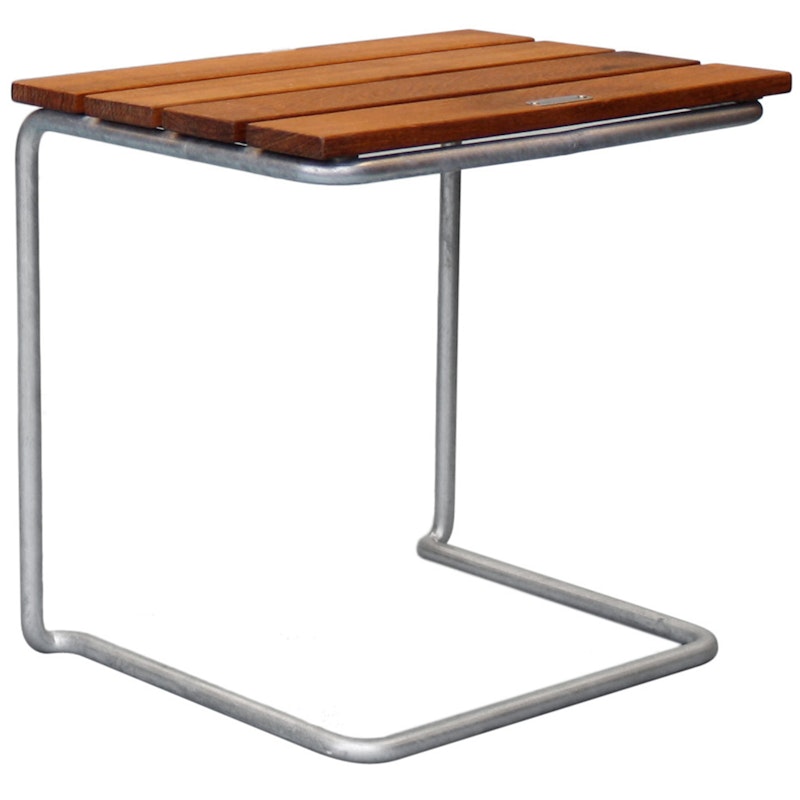 Footstool A3, Untreated Teak / Hot Galvanized Steel