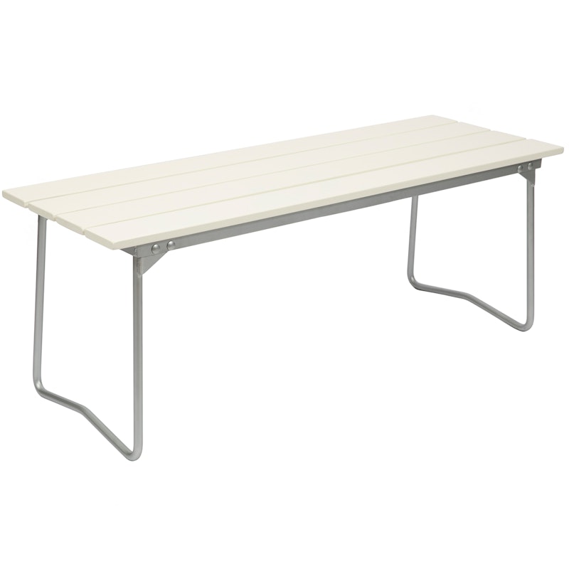 Bench 8 110 cm, White Lacquered Oak / Hot Galvanized Steel