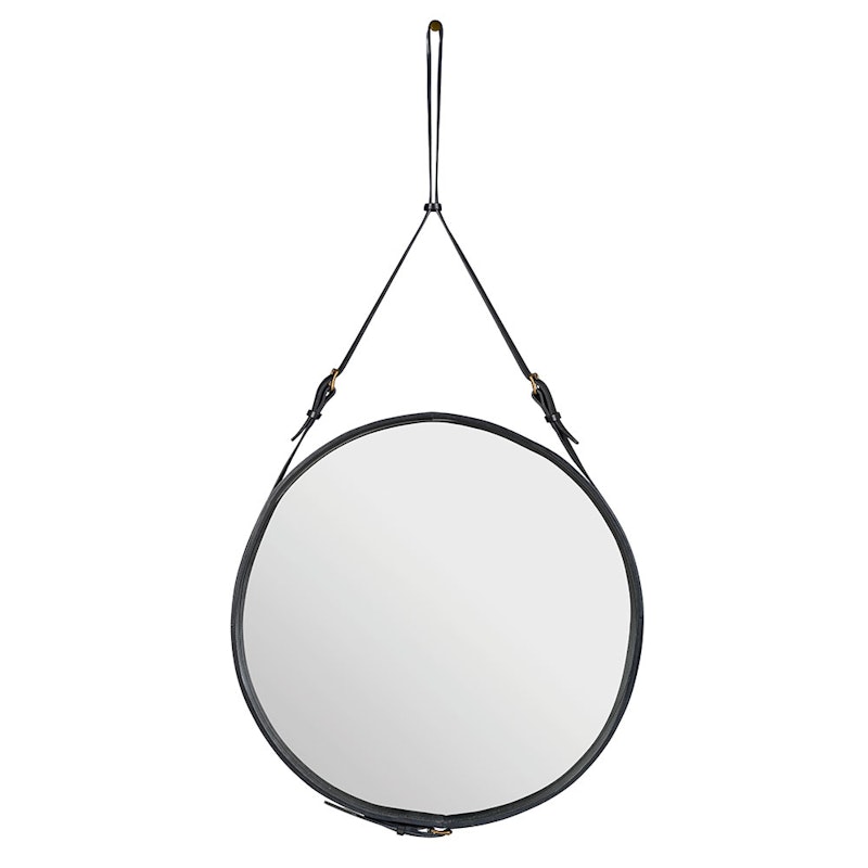 Adnet Wall Mirror Circular 70 cm, Black