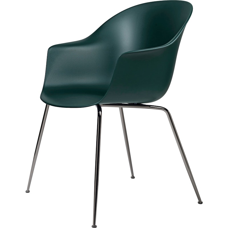 Bat Chair Conic, Black Chrome/ Dark Green