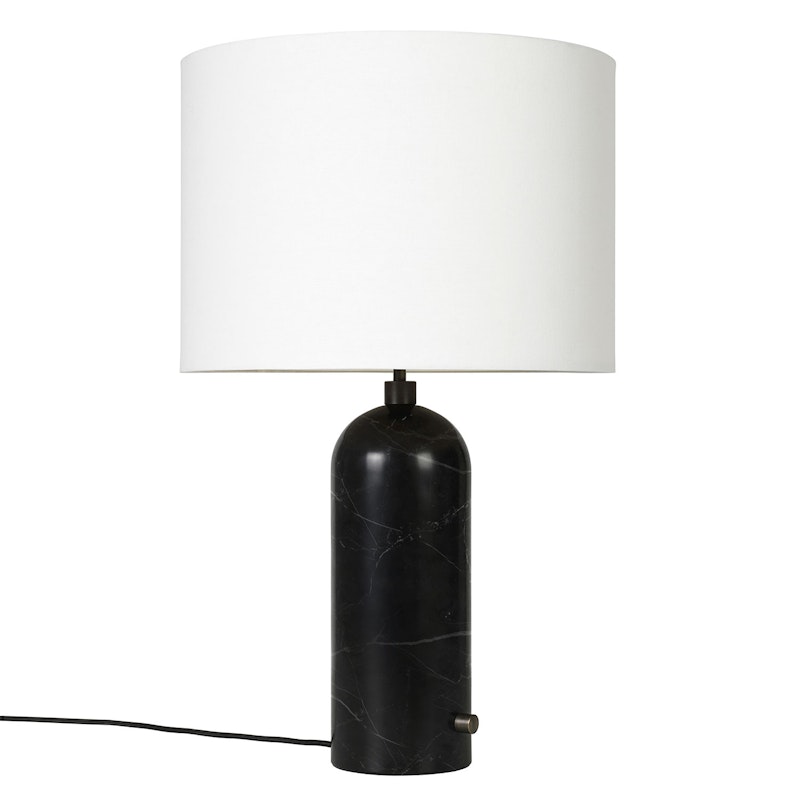 Gravity Table Lamp Large, Black Marble / White