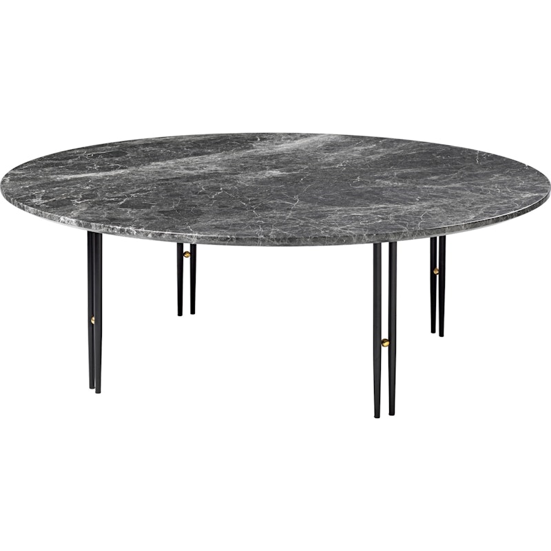 IOI Coffee Table Black / Brass / Grey Marble, Ø100 cm