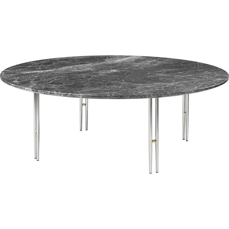 IOI Coffee Table Chrome / Brass / Grey Marble, Ø100 cm