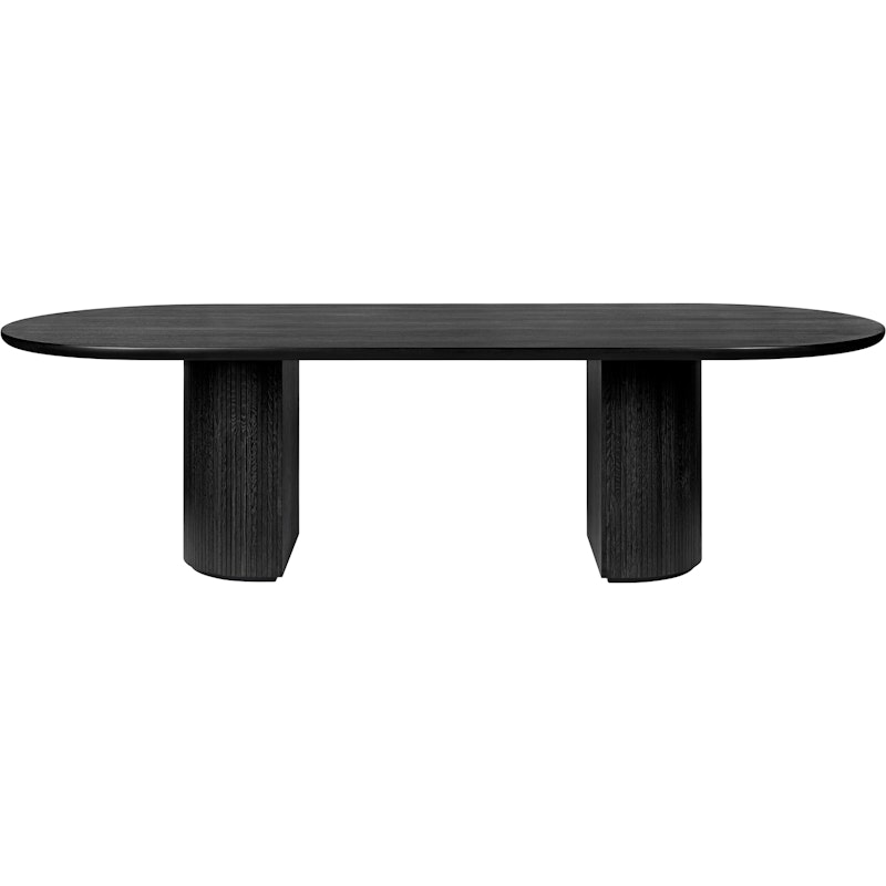 Moon Dining Table Elliptical Veneer Brown Black, 258x101 cm