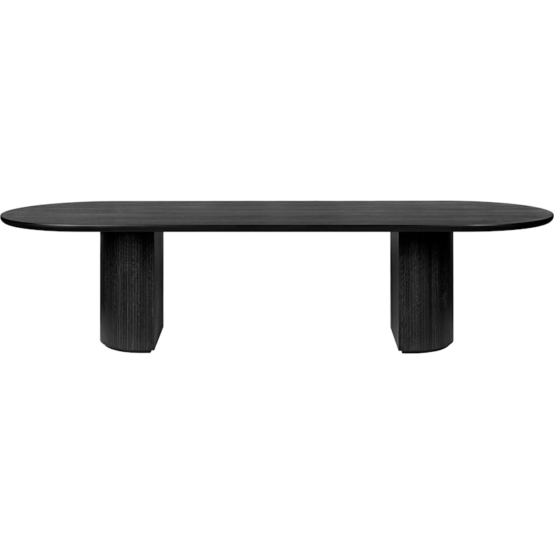 Moon Dining Table Elliptical Veneer Brown Black, 298X101 cm