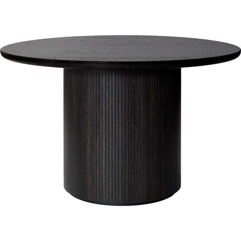 Moon Dining Table Round Ø120 H73, Brown Black Oak Veneer