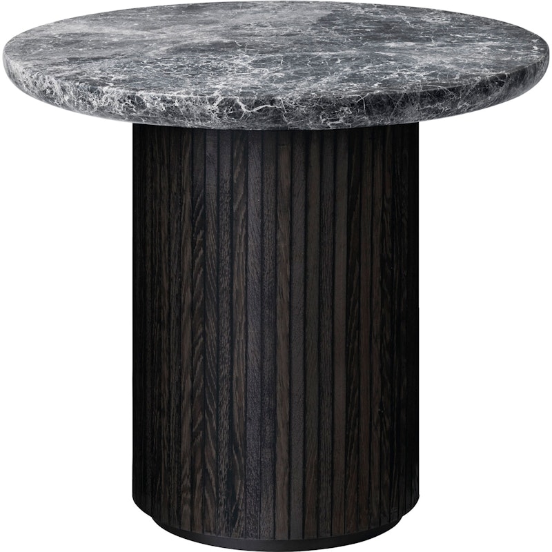 Moon Lounge Table Round Ø60 x H55 cm, Brown Black / Grey Marble