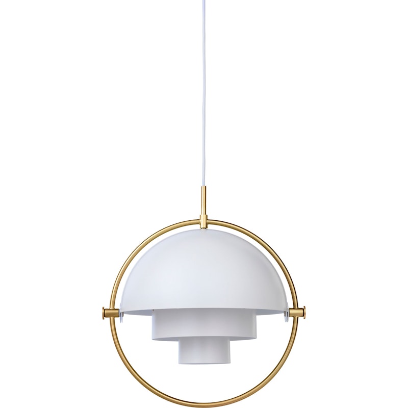 Multi-Lite Pendant 36 cm, Brass / White Semi-matte